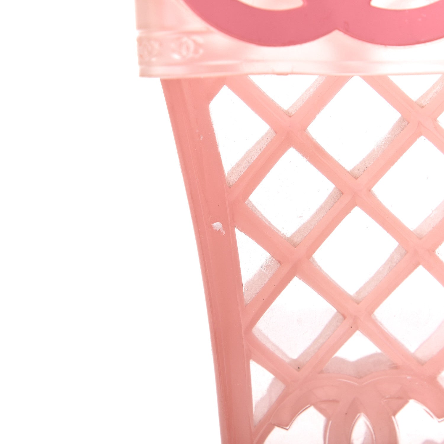 Chanel PVC Transparent CC Flat Slide Sandals 38 Pink 7 of 8