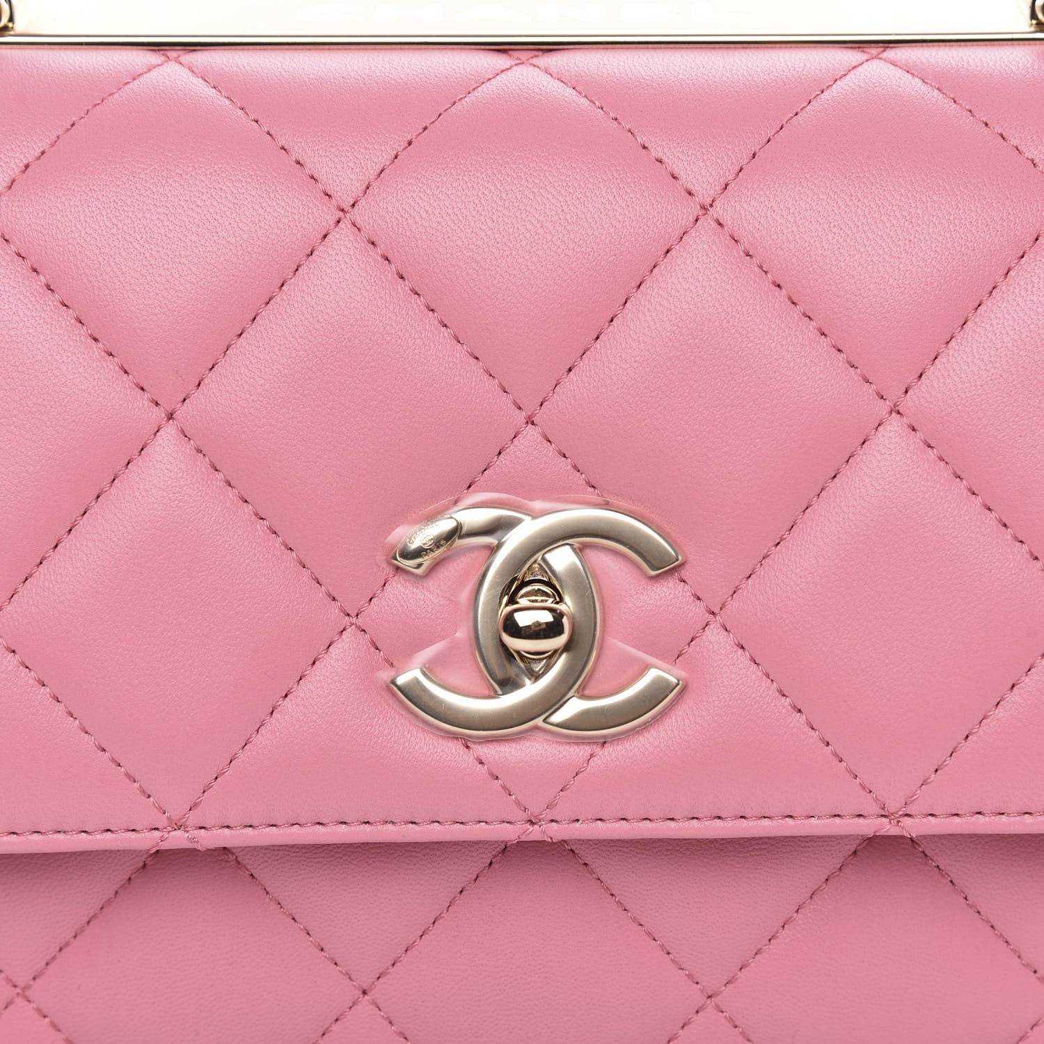 Chanel Lambskin Quilted Small Trendy CC Flap Dual Handle Bag Pink 10 of 12