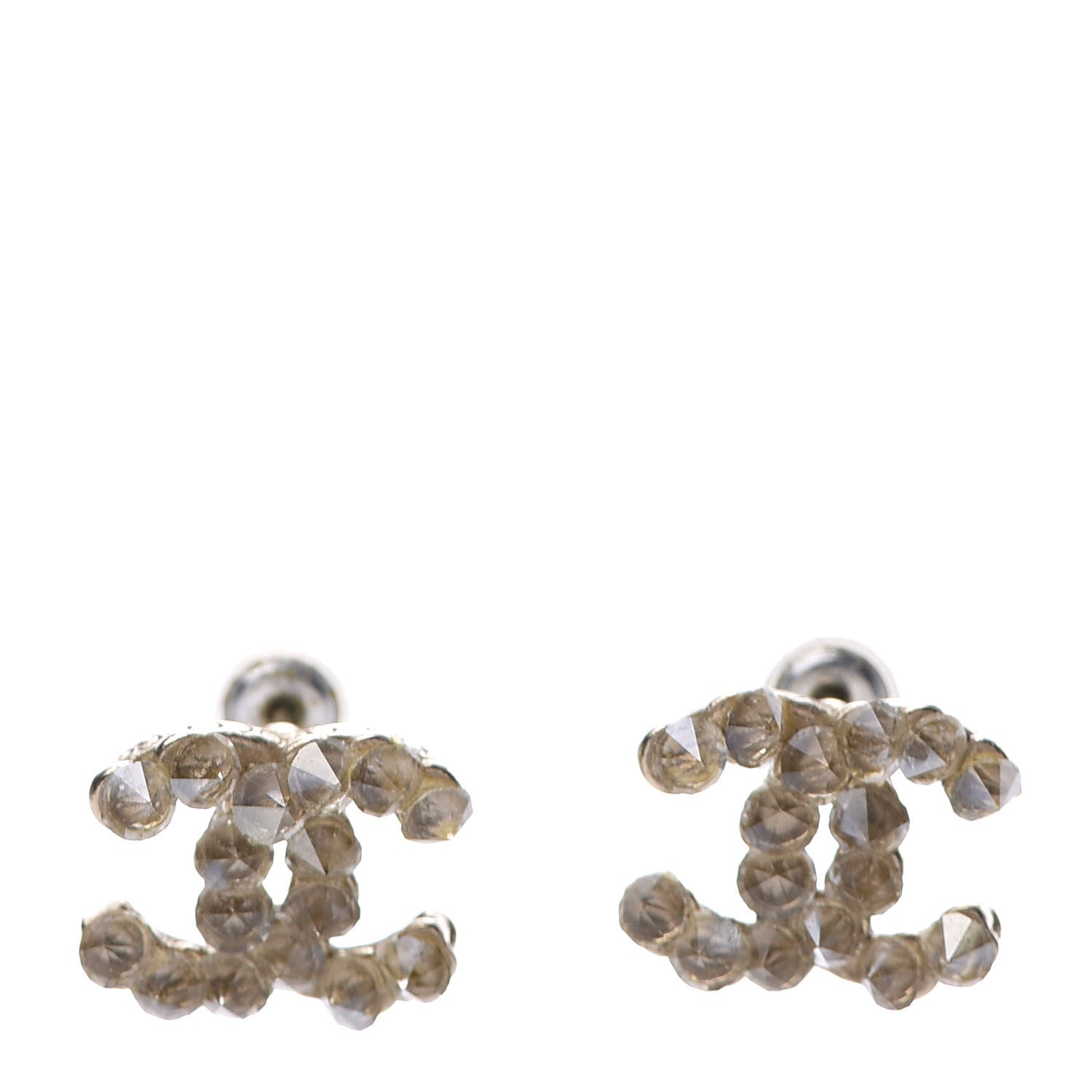 Chanel Crystal CC Earrings Gold 1 of 6