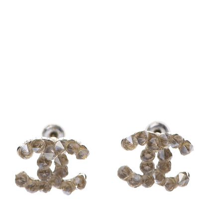 Chanel Crystal CC Earrings Gold 1 of 6