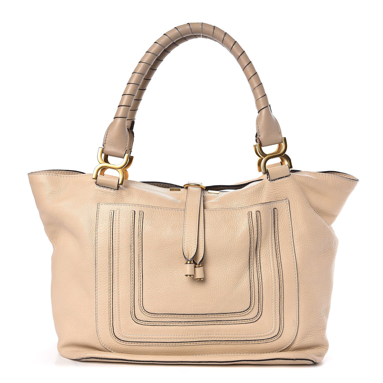 Chloe Calfskin Large New Marcie Tote Beige 1 of 10