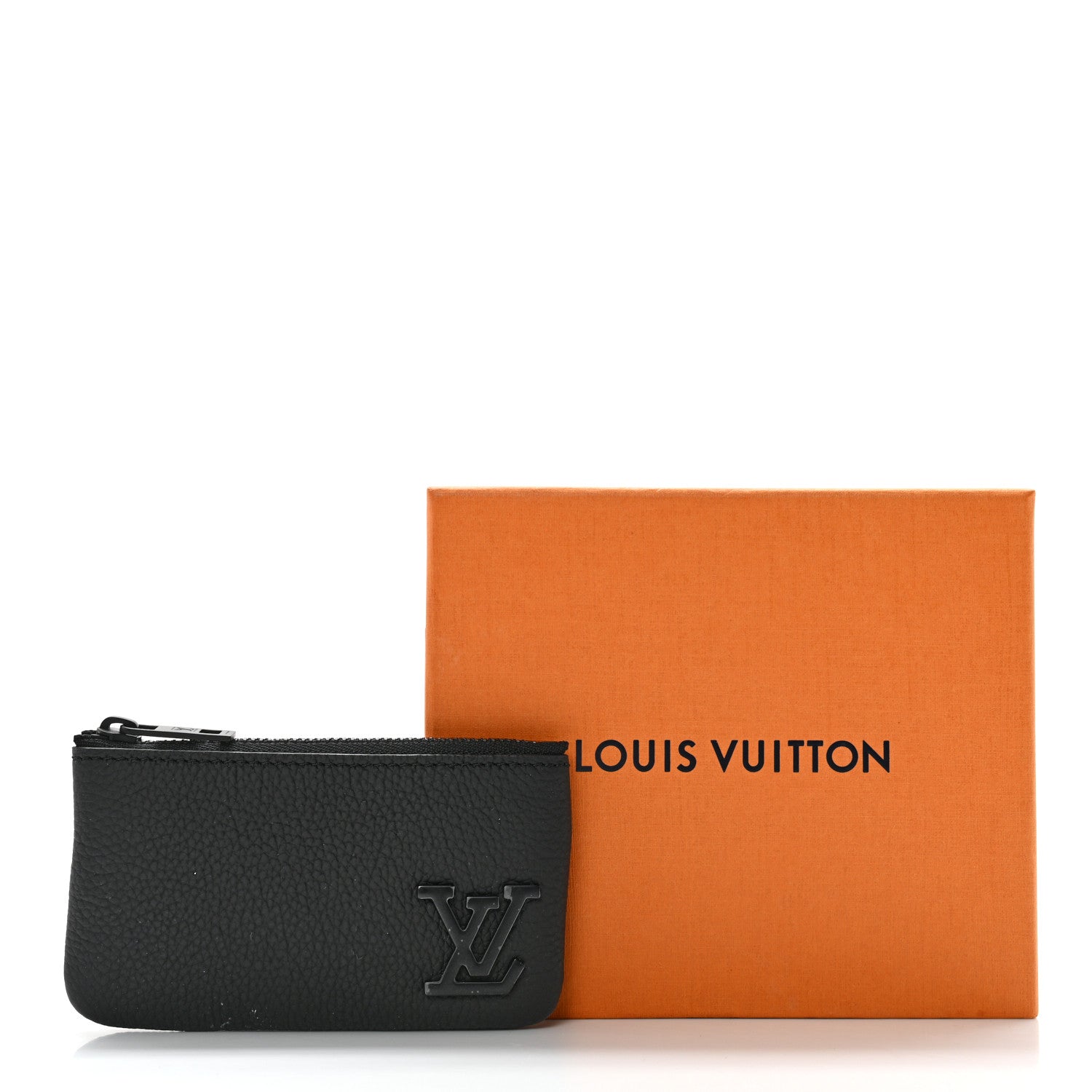 Louis Vuitton Grained Calfskin Aerogram Key Pouch Black 9 of 9