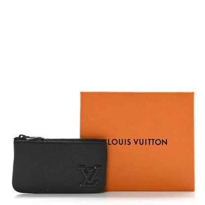 Louis Vuitton Grained Calfskin Aerogram Key Pouch Black 9 of 9