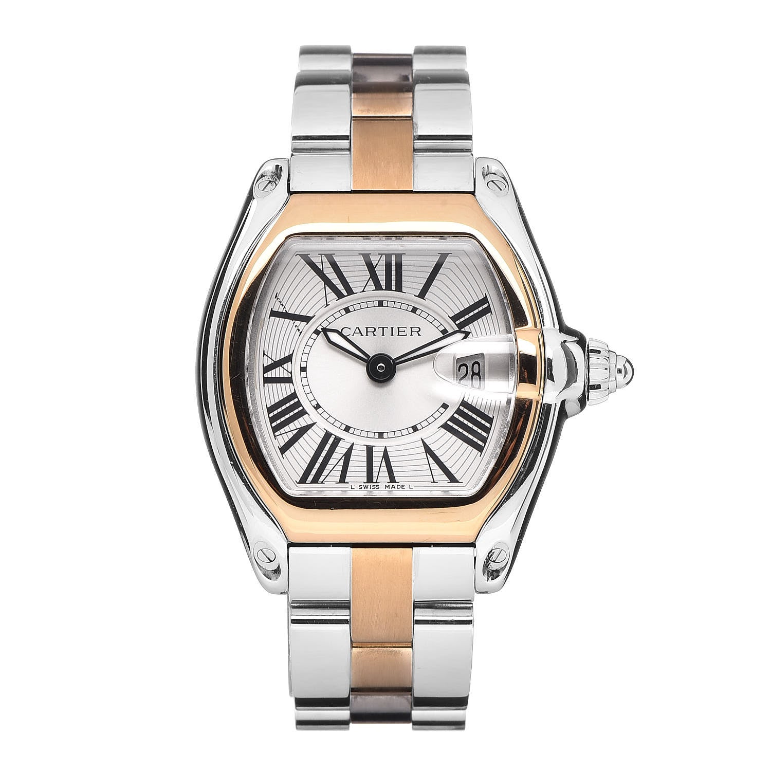 Cartier Stainless Steel 18K Yellow Gold 31mm Roadster Quartz Watch 1 of 13