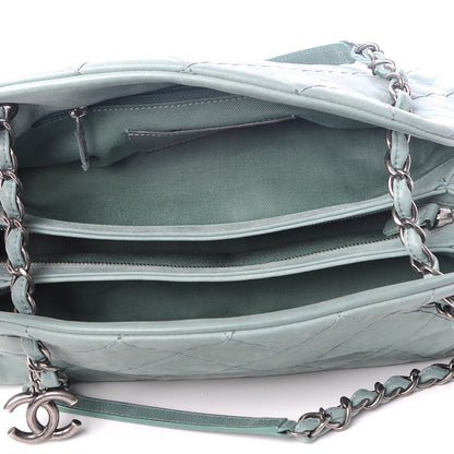 Chanel Iridescent Calfskin Medium Just Mademoiselle Bowler Green 5 of 11