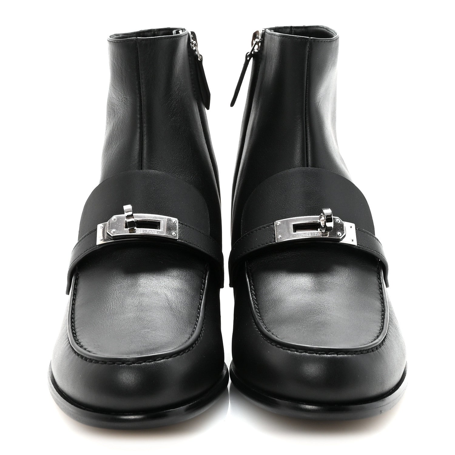 Hermes Calfskin Kelsey Ankle Boots 38.5 Black 3 of 9