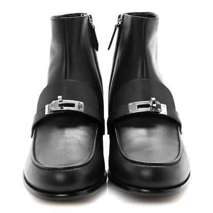 Hermes Calfskin Kelsey Ankle Boots 38.5 Black 3 of 9