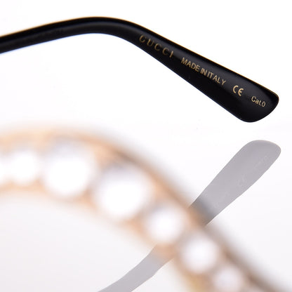 Gucci Metal Crystal Cat Eye Sunglasses GG0046S Gold 6 of 7