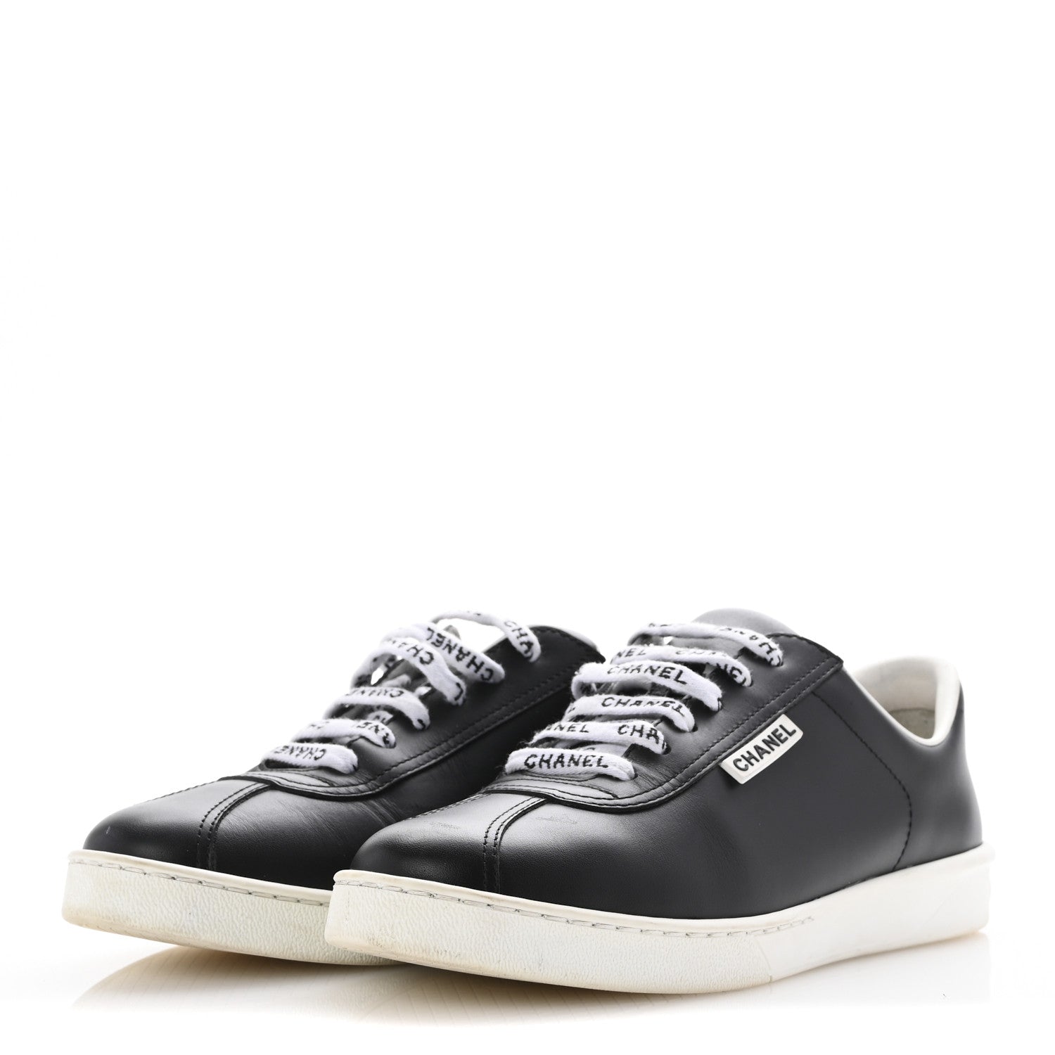 Chanel Calfskin CC Womens Sneakers 39 Black 4 of 11