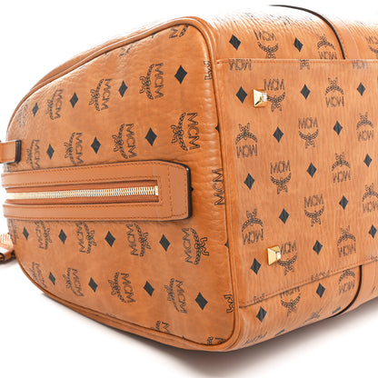MCM Visetos Large Traveler Weekender Bag Cognac 9 of 11