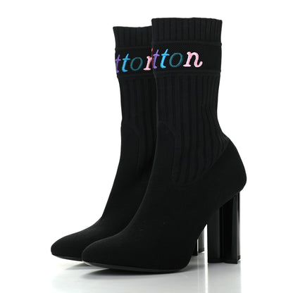 Louis Vuitton Stretch Fabric New Wave Silhouette Ankle Boots 36.5 Black 3 of 8