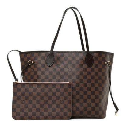 Louis Vuitton Damier Ebene Neo Neverfull MM Rose Ballerine 1 of 19