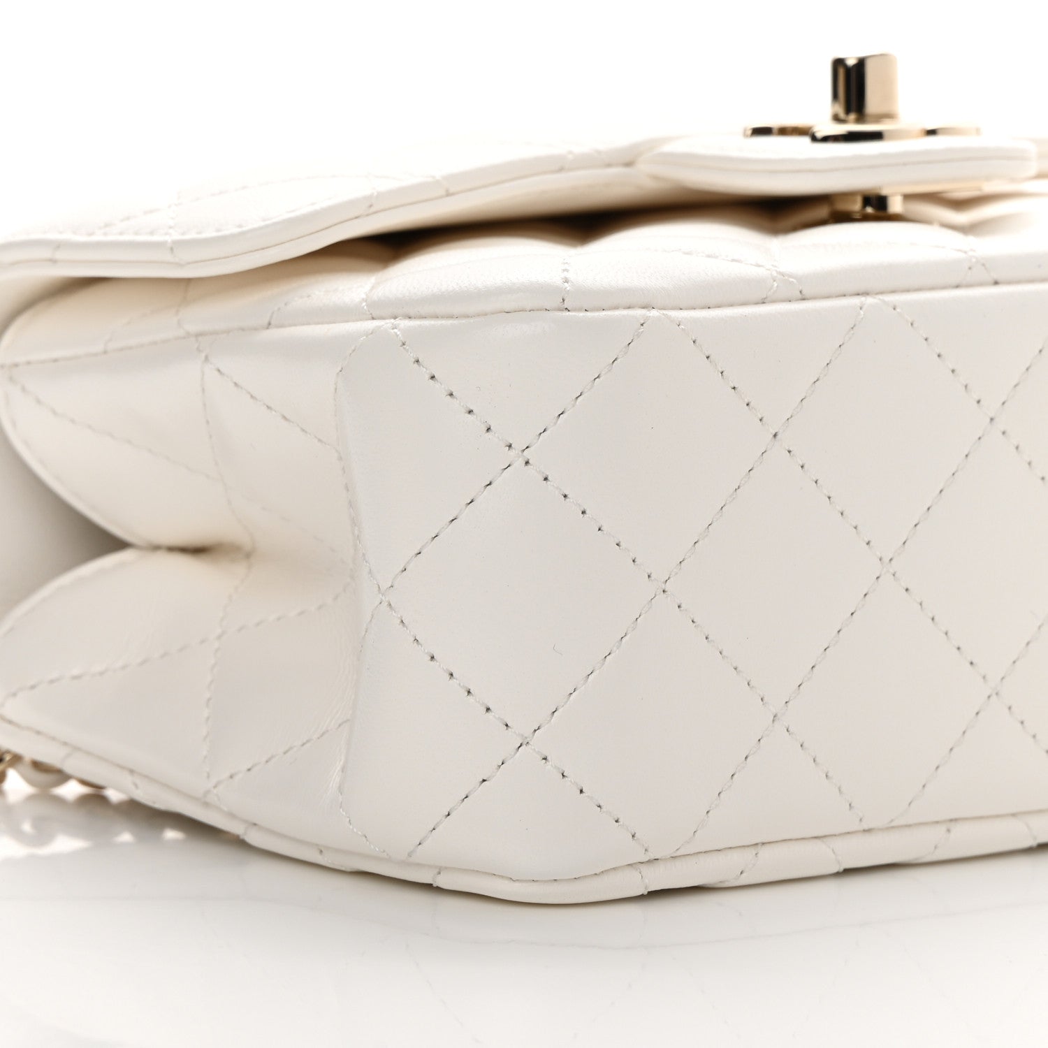 Chanel Lambskin Quilted Mini Crystal Top Handle Rectangular Flap White 9 of 11