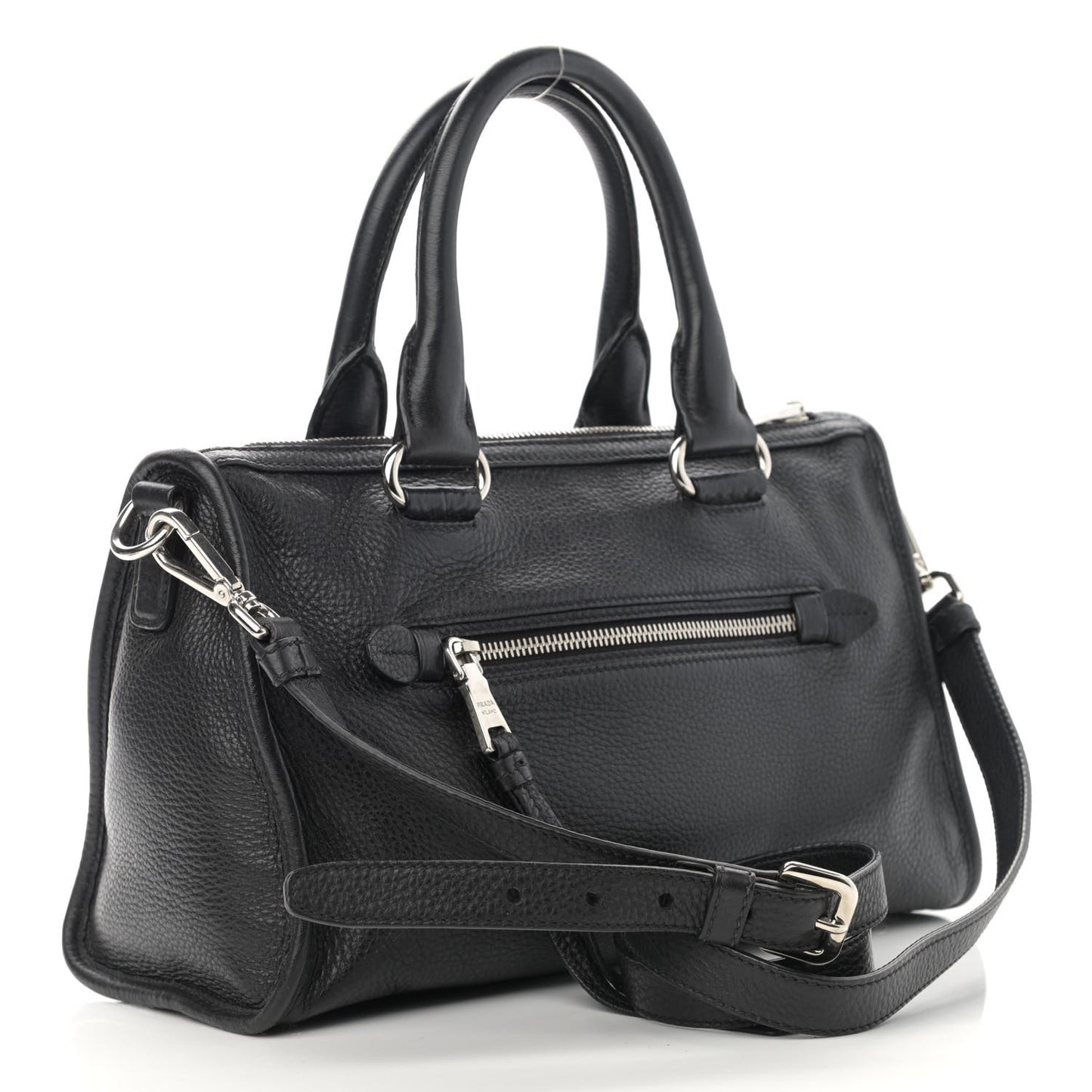 Vitello Daino Shopping Satchel Black