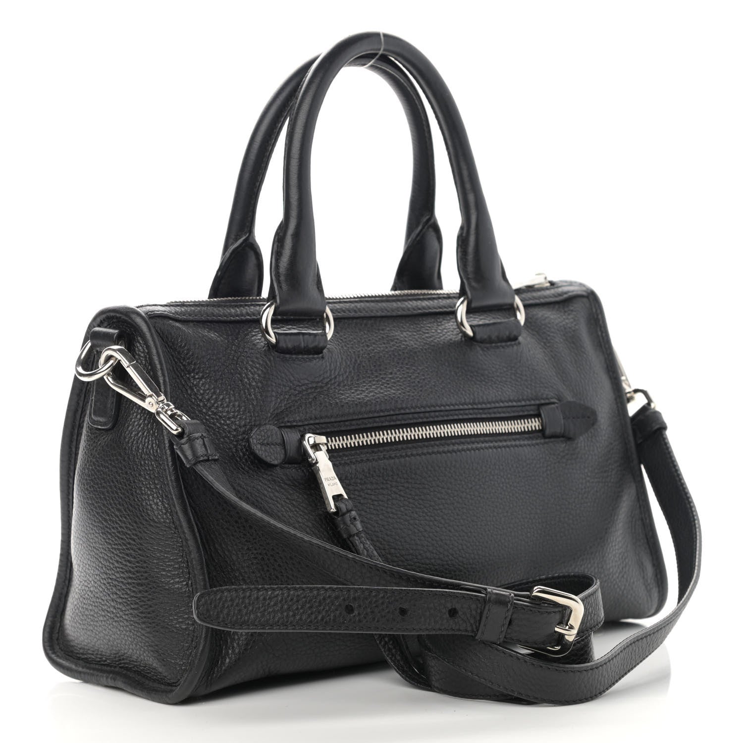 Prada Vitello Daino Shopping Satchel Black 3 of 12