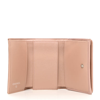 Chanel Goatskin Camellia Embossed Compact Wallet Light Pink 5 of 8