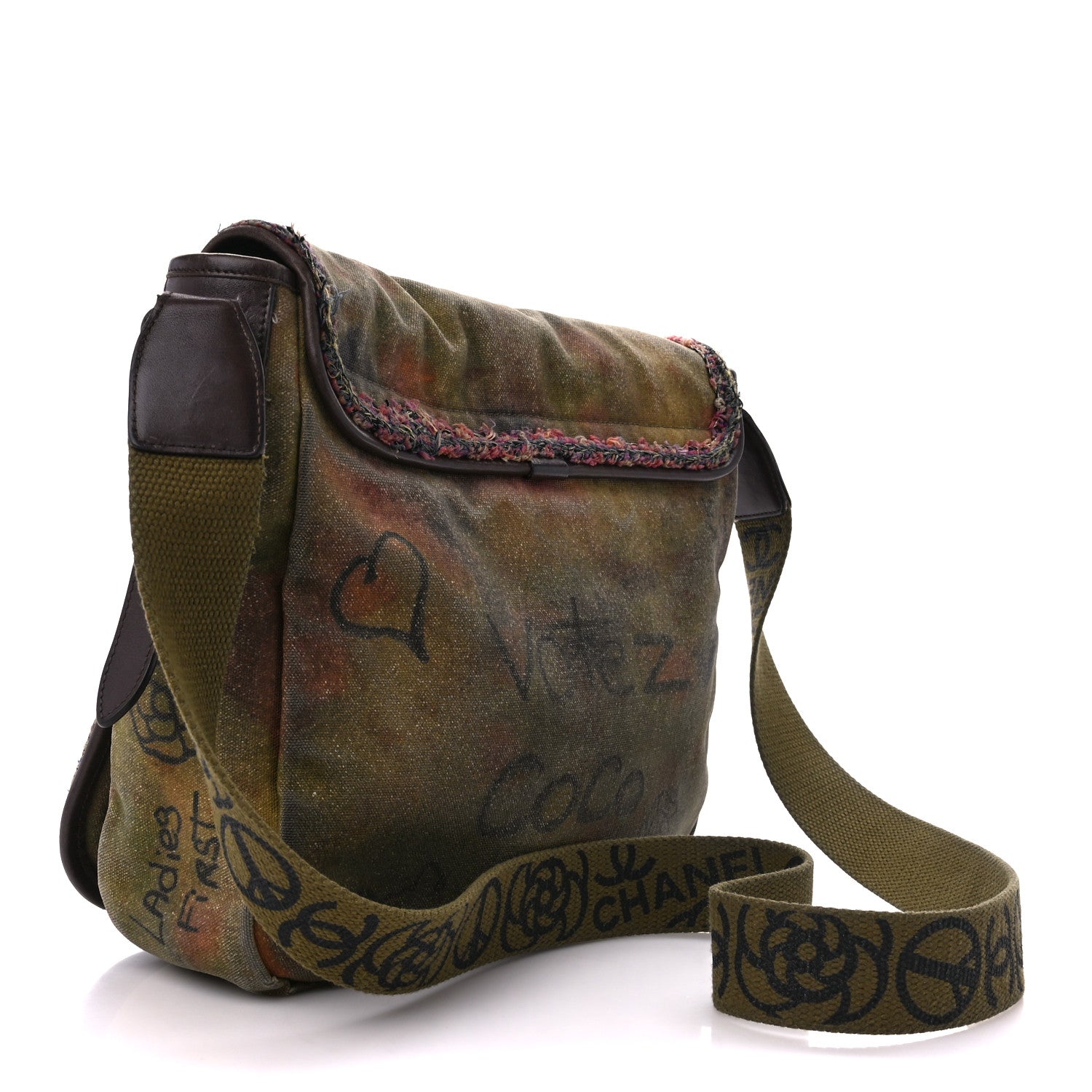 Chanel Washed Toile Graffiti On The Pavements Messenger Khaki Multicolor 3 of 10
