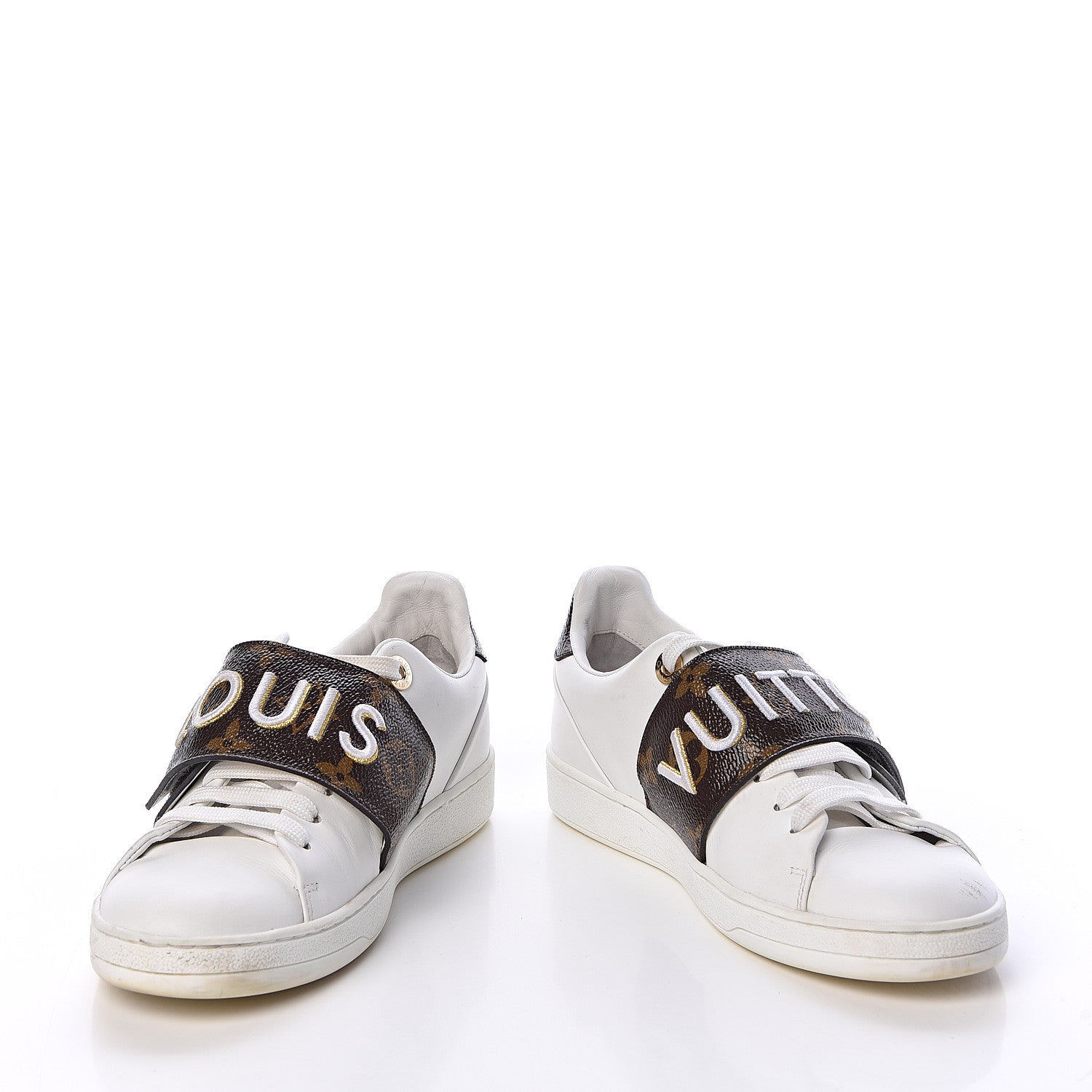 Louis Vuitton Calfskin Monogram Frontrow Sneakers 35 White 5 of 13