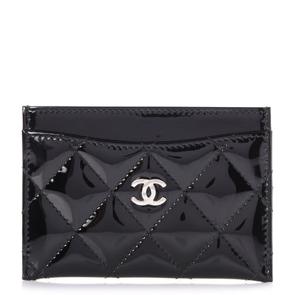 Chanel Patent Calfskin Quilted Card Holder Black 1 of 9