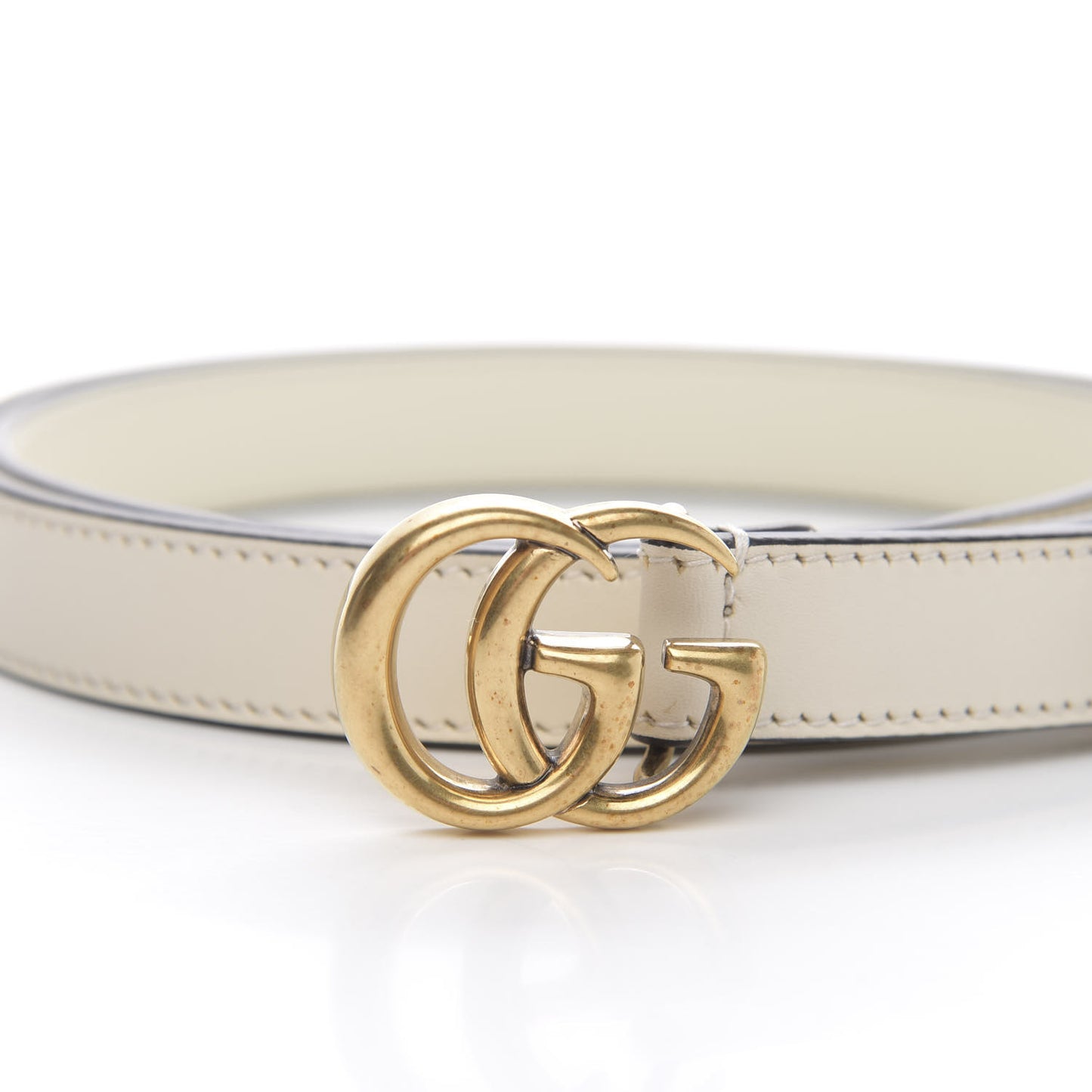 Calfskin Double G 20mm Belt 90 36 Mystic White