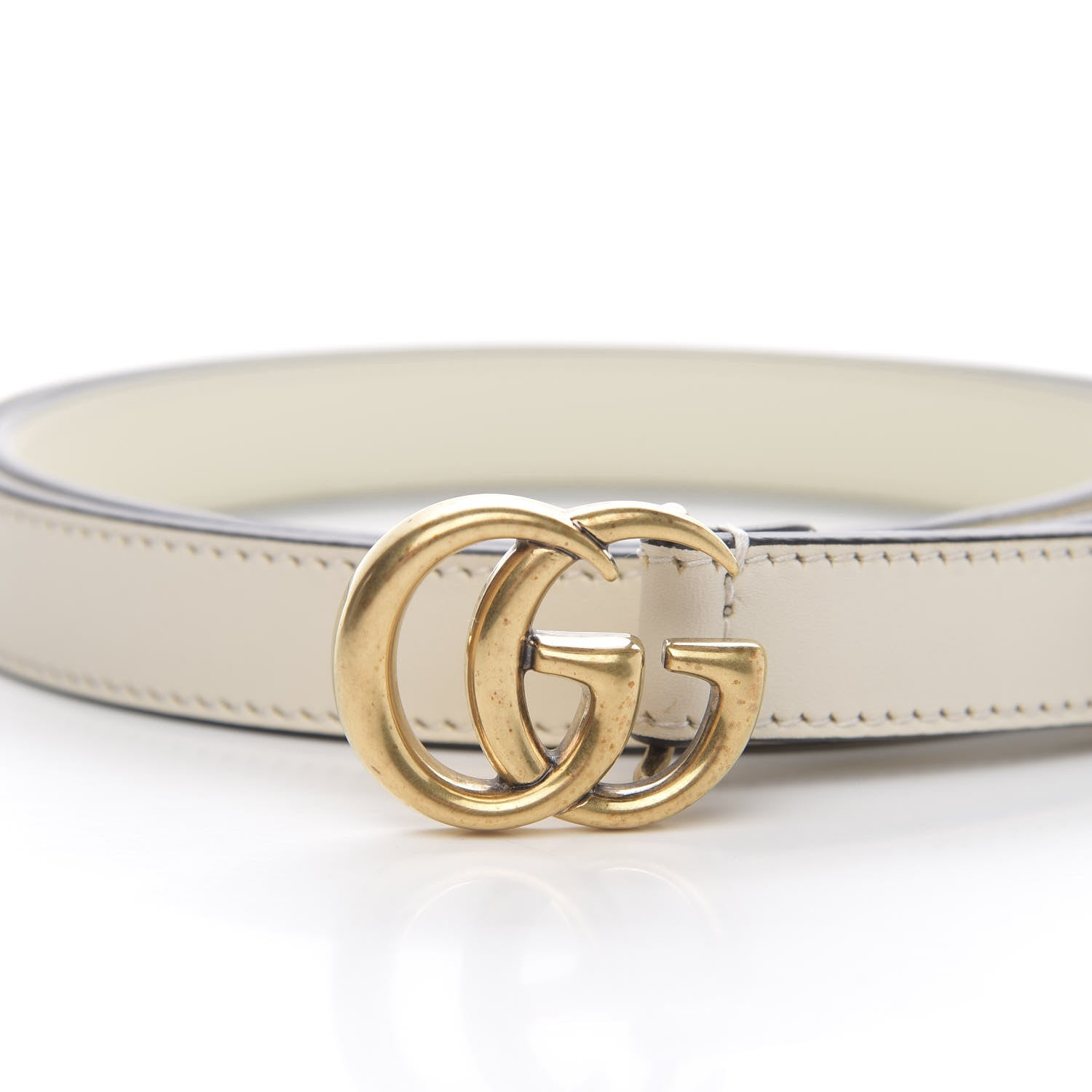 Gucci Calfskin Double G 20mm Belt 90 36 Mystic White 3 of 6