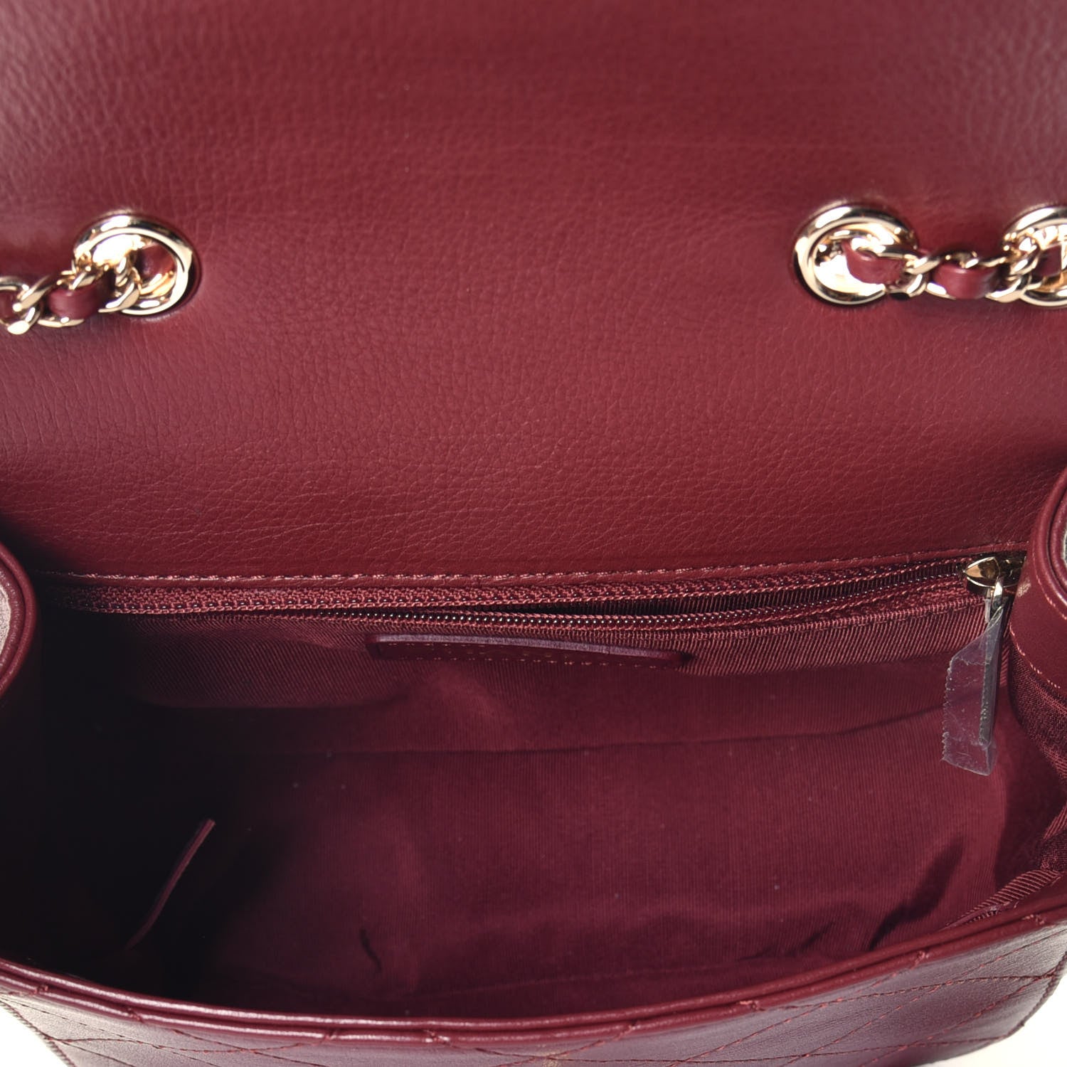 Chanel Calfskin Stitched Small Flap Bag Burgundy 5 of 10