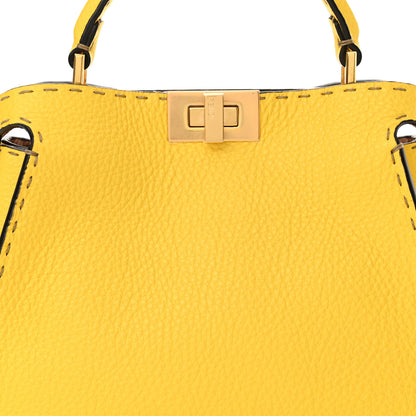 Fendi Cuoio Romano Selleria Chamois Peekaboo Iconic Essentially Satchel Limone Cipria White 8 of 10