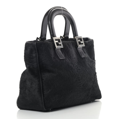 Fendi Calf Hair Small FF Tote Black 3 of 14