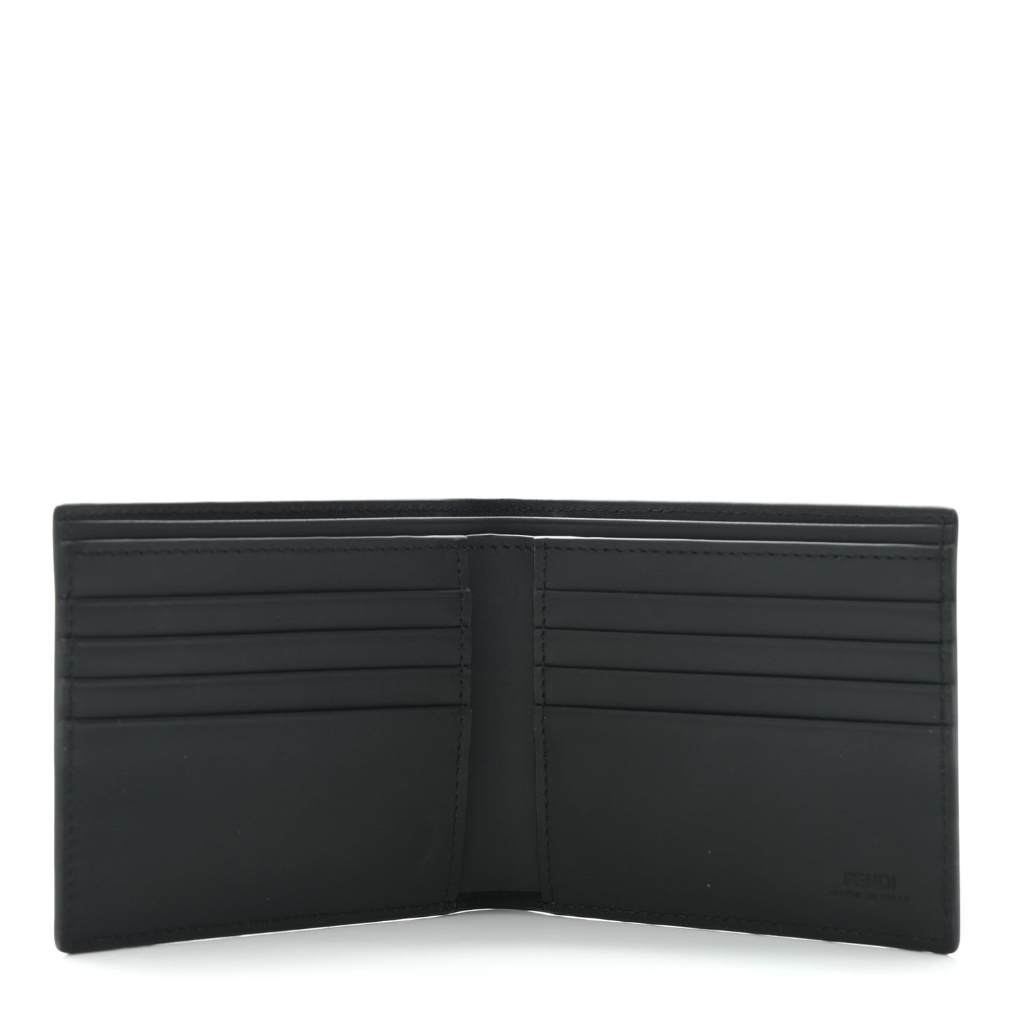 Vitello Century Metal Monster Eyes Bi-Fold Wallet Black