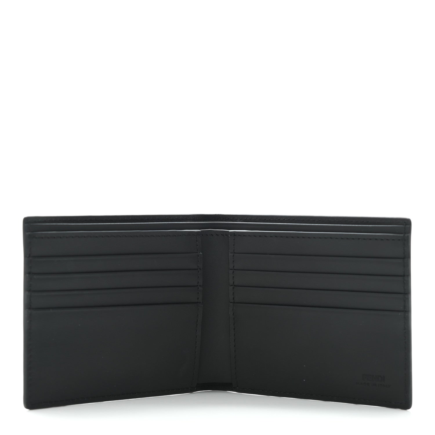 Fendi Vitello Century Metal Monster Eyes Bi-Fold Wallet Black 5 of 9