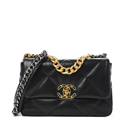Chanel Lambskin Quilted Medium 19 Flap Black 1 of 10