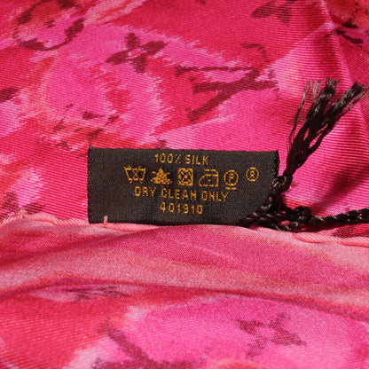 Louis Vuitton Silk Monogram Ikat Summer Square Scarf Rose Indien 5 of 5