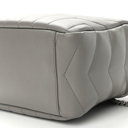 Saint Laurent Calfskin Y Quilted Monogram Small Loulou Bowling Bag Light Gray 9 of 10