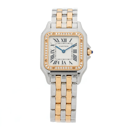 Cartier Stainless Steel 18K Pink Gold Diamond 27mm Panthere Quartz Watch 1 of 5