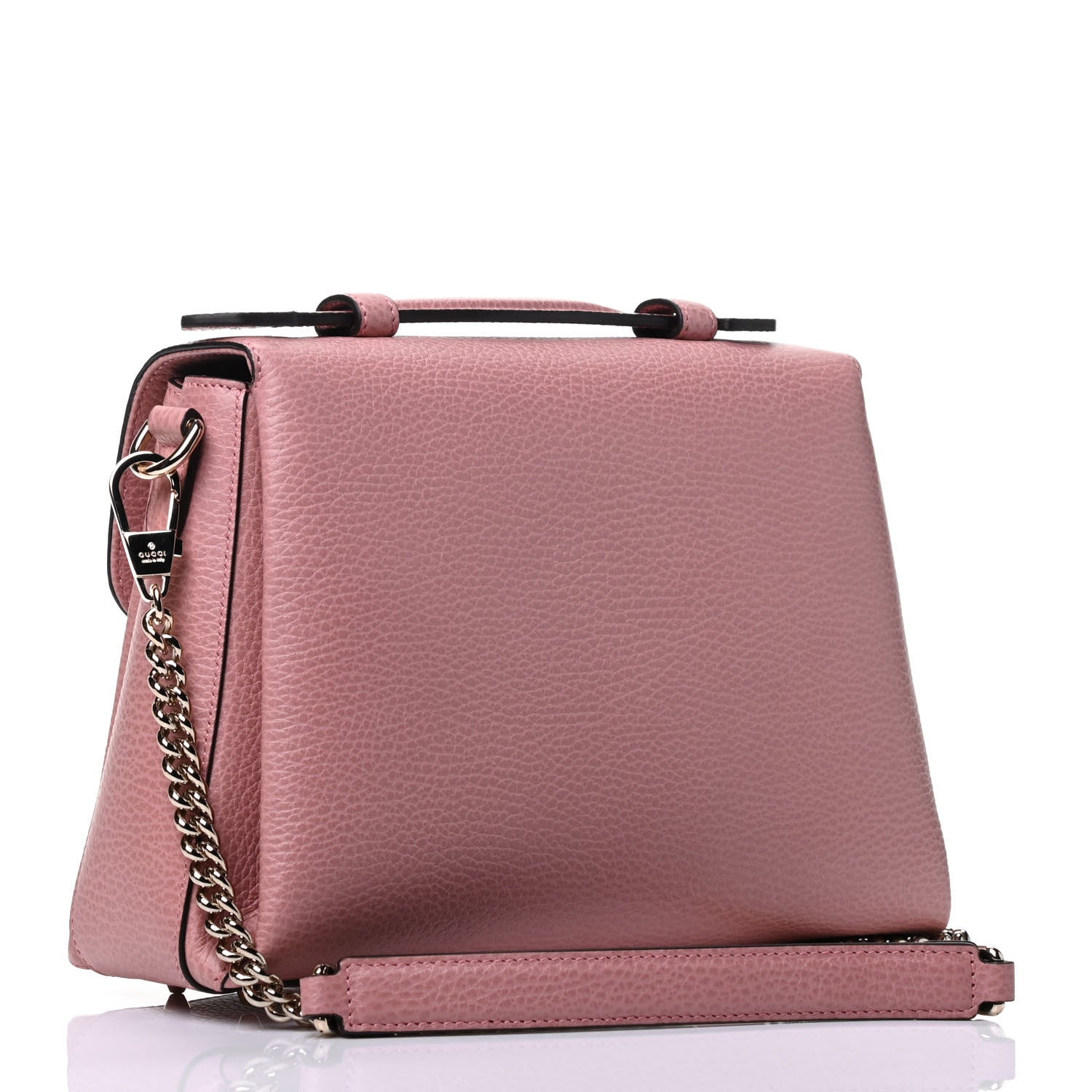 Gucci Dollar Calfskin Interlocking G Top Handle Shoulder Bag Soft Pink 2 of 4