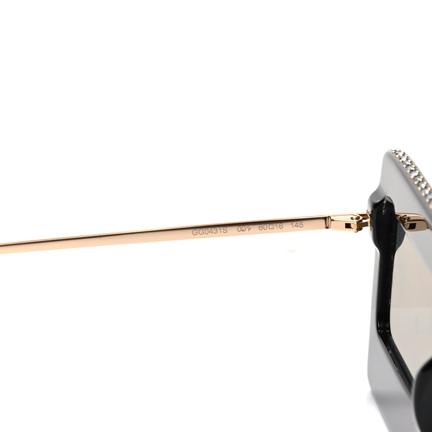 Acetate Crystal Mask-Frame Sunglasses GG0431S Black