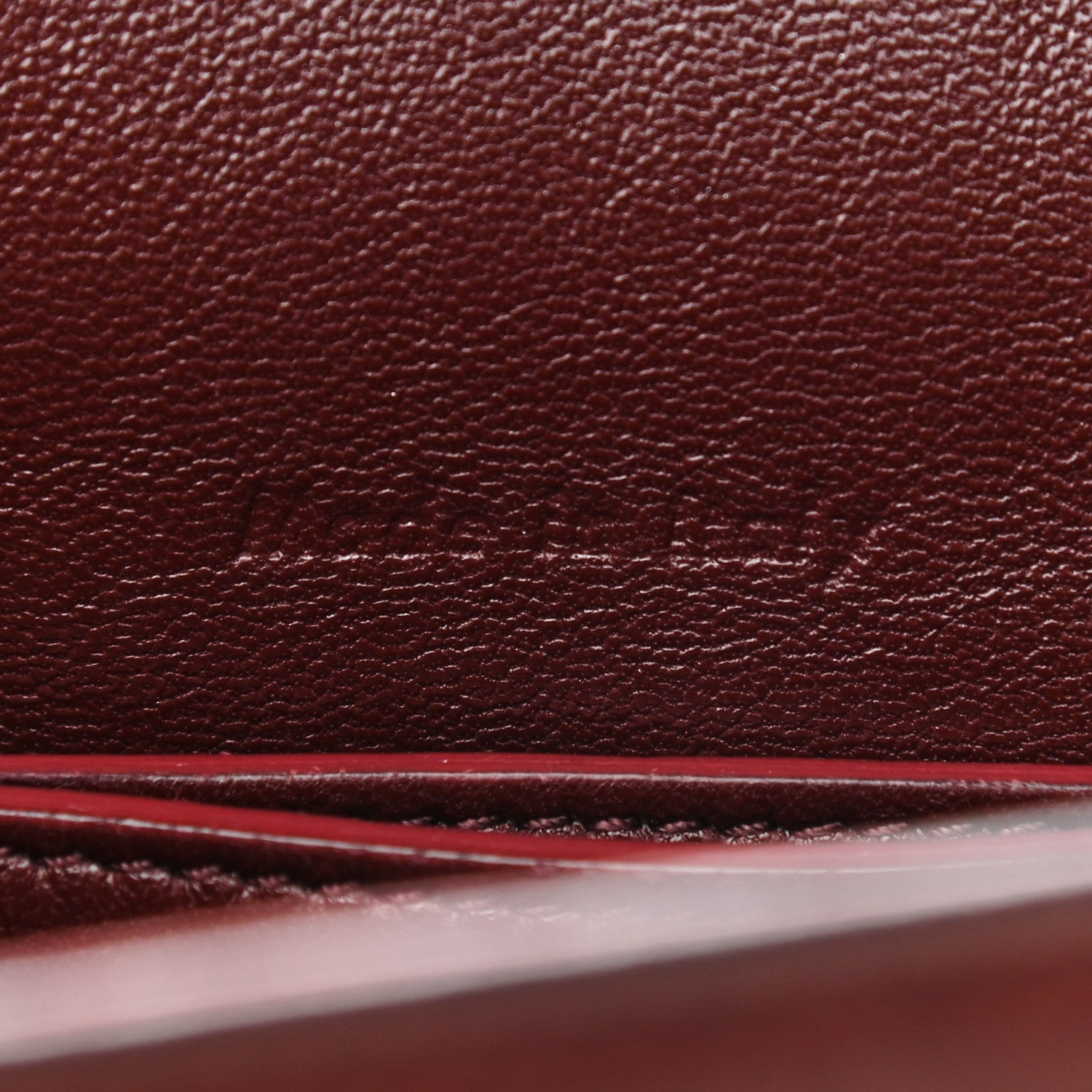 Celine Natural Calfskin Medium Trotteur Burgundy 6 of 13