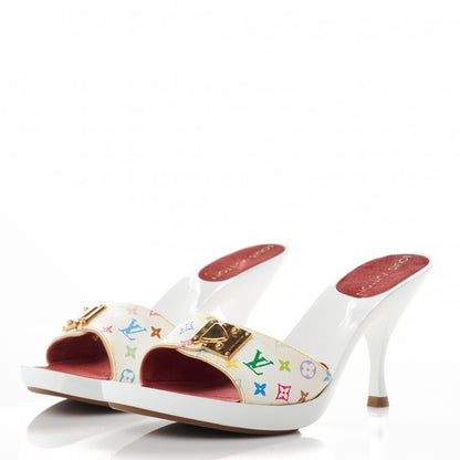 Louis Vuitton Monogram Multicolor Sandal Mule 35 White 3 of 8