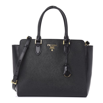 Prada Saffiano Soft Calfskin Zippered Tote Black 1 of 10