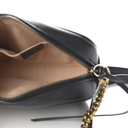 Gucci Calfskin Matelasse Mini GG Marmont Chain Shoulder Bag Black 5 of 11