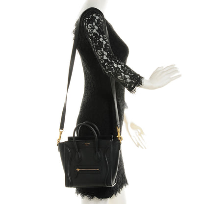 Celine Smooth Calfskin Nano Luggage Black 2 of 8