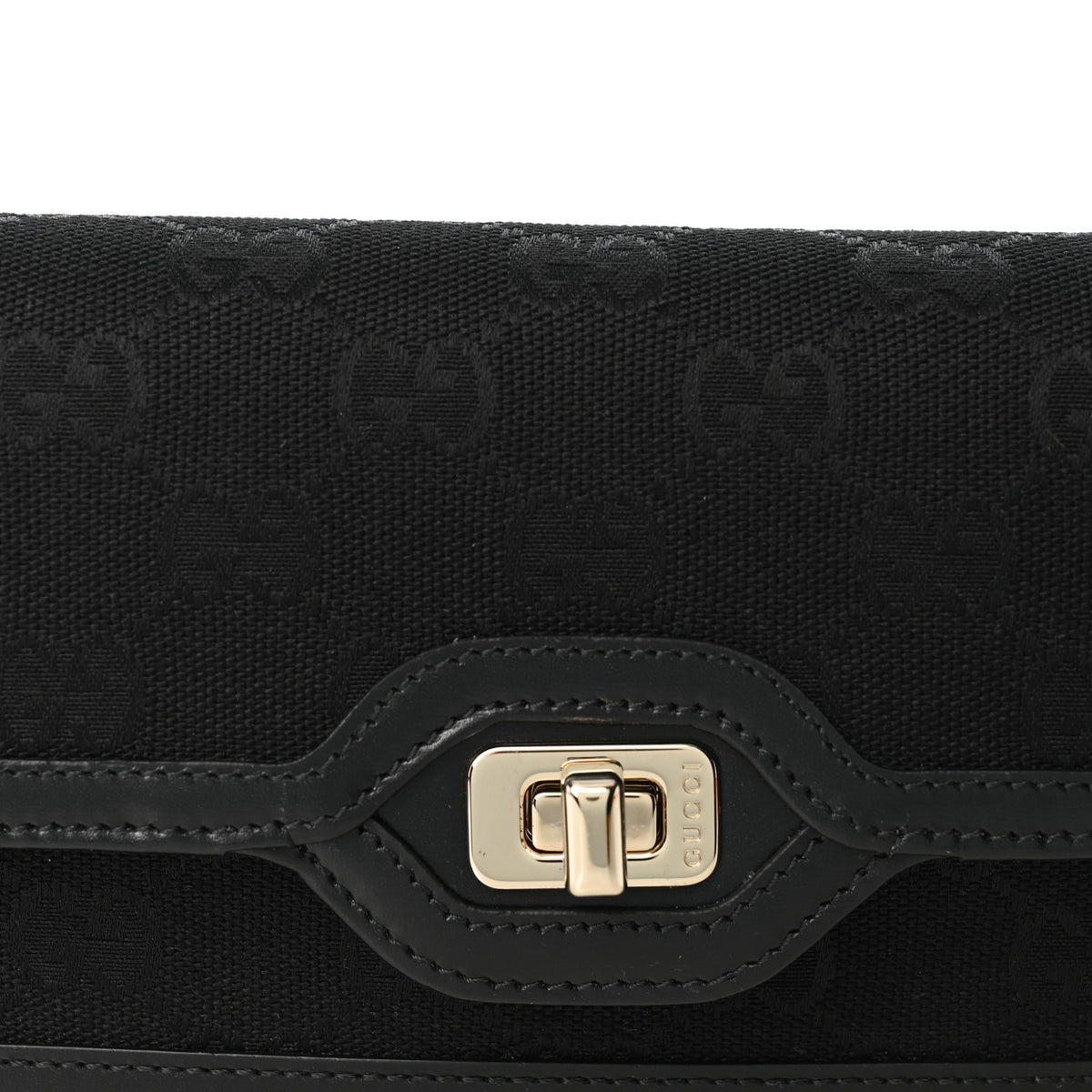 GG Monogram Textured Dollar Calfskin Small Luce Shoulder Bag Black