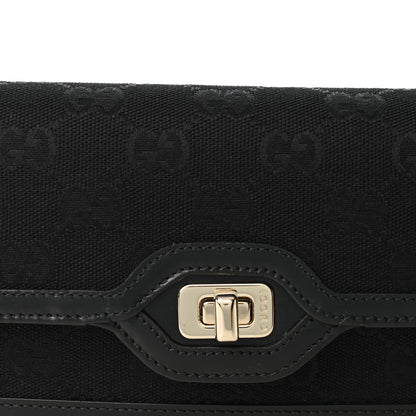 Gucci GG Monogram Textured Dollar Calfskin Small Luce Shoulder Bag Black 7 of 9
