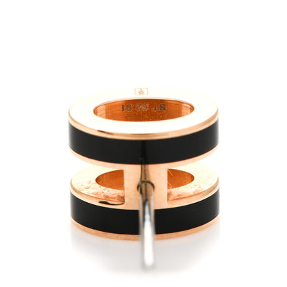Hermes Rose Gold Lacquered Pop H Earrings Black 4 of 6