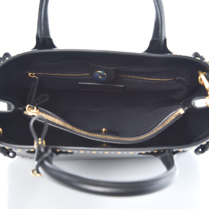 Burberry Smooth Calfskin Riveted Medium Banner Tote Black 6 of 9