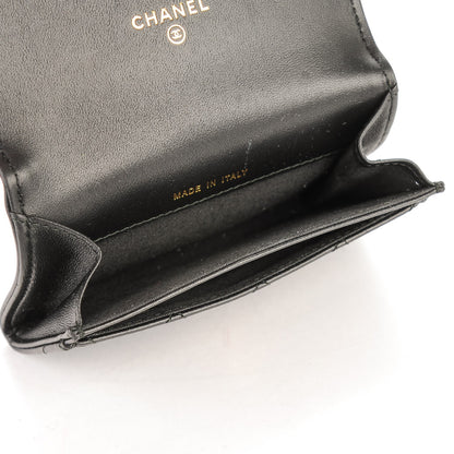 Chanel Lambskin Quilted Boy Card Holder Wallet Black 8 of 8