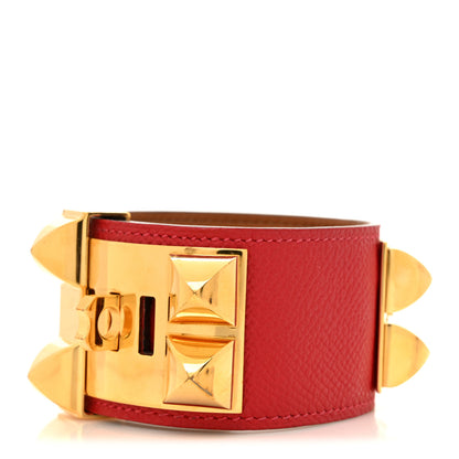 Hermes Epsom Collier de Chien CDC Bracelet L Rouge Casaque 3 of 7