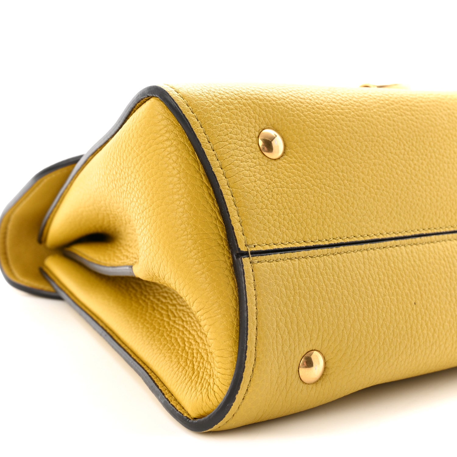 Salvatore Ferragamo Calfskin Small Margot Top Handle Satchel Yellow 8 of 9