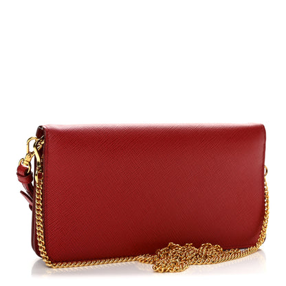 Prada Saffiano Metal Oro Mini Bag Fuoco 3 of 13