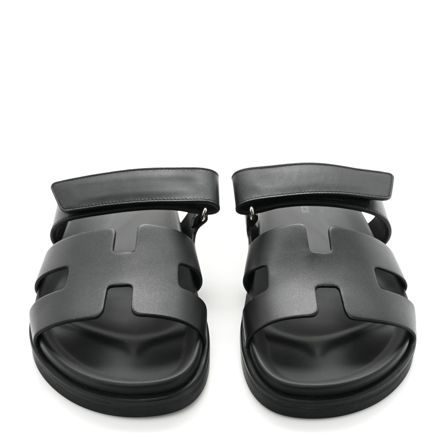 Hermes Calfskin Womens Chypre Sandals 38.5 Black 2 of 8
